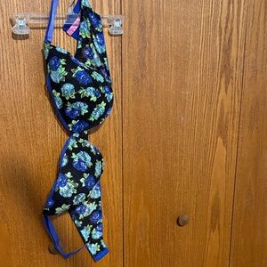 Fruit of the Loom Blue and Green Floral Bra